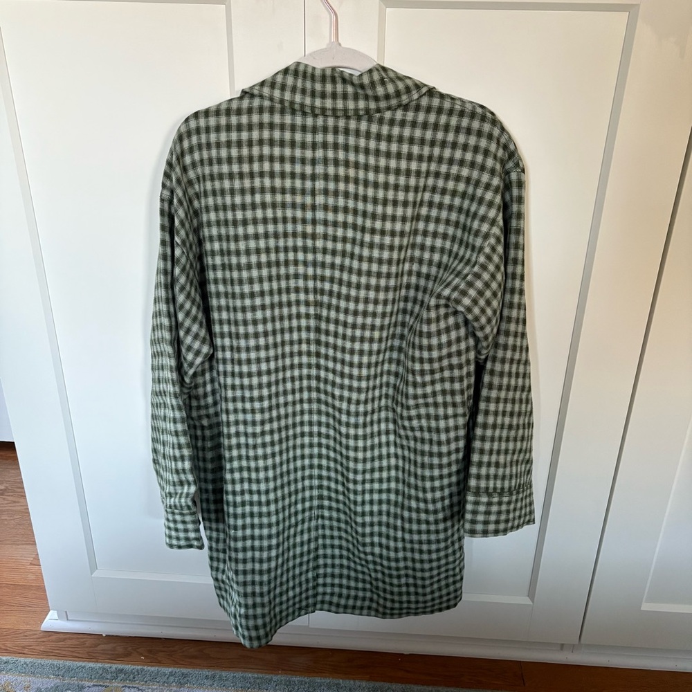 Reformation Irene Linen Jacket in Cactus Check Pattern NWT! - Picture 9 of 10